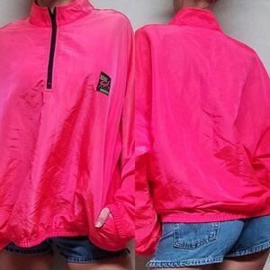 VINTAGE Surf Style Hot Pink Iridescent Windbreaker